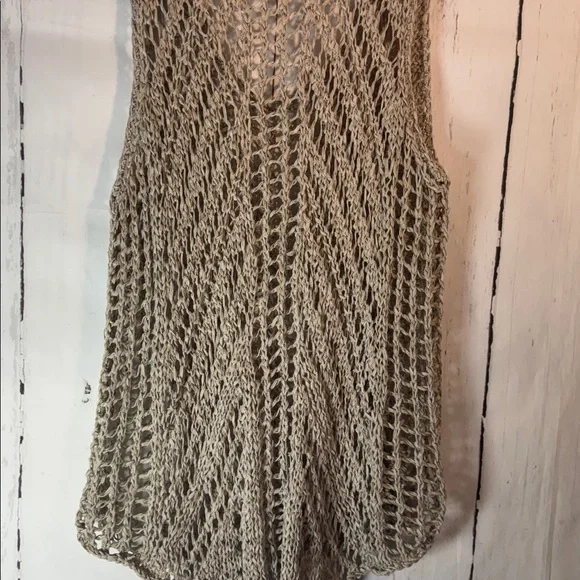 Eileen Fisher Taupe Knit Tank Top. Hand knit with Italian yarn - Picture 4 of 4